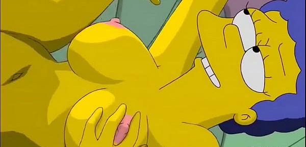  Horny Marge Simpson getting banged just how she likes it